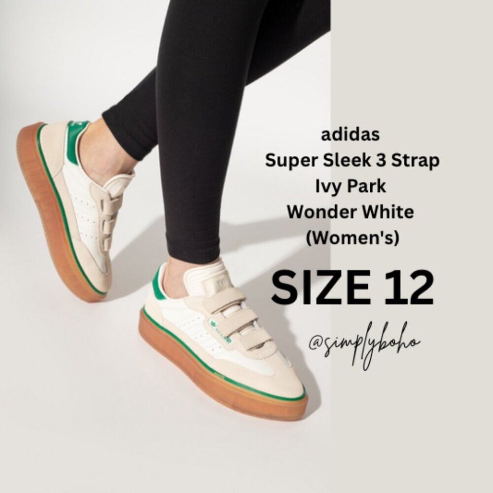 Adidas IVY PARK Super Sleek 3 Strap White Green Gum Women's SIZE 12
